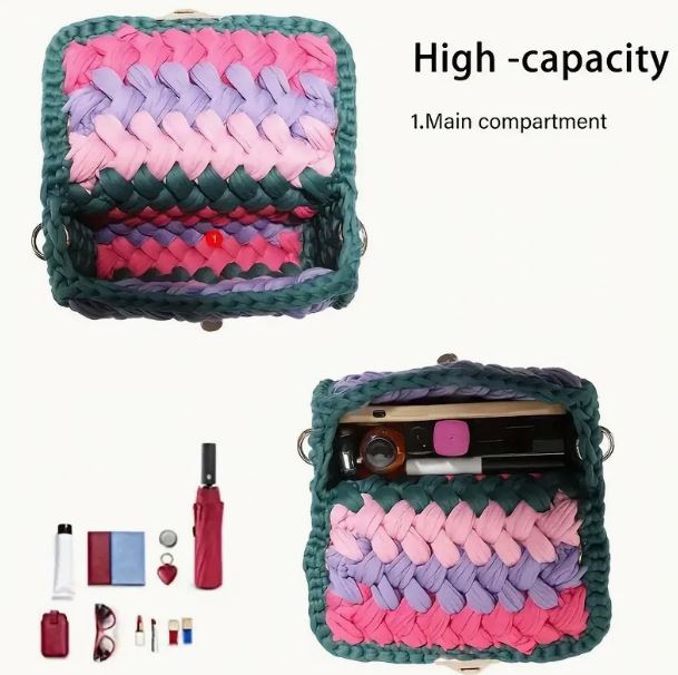 Crochet Crossbody Handbag with Tassel