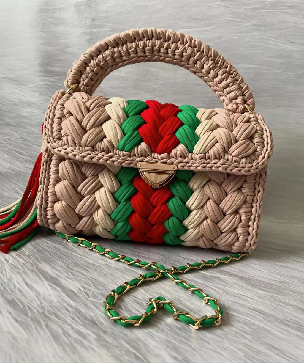 Crochet Handmade Bag with Tassel