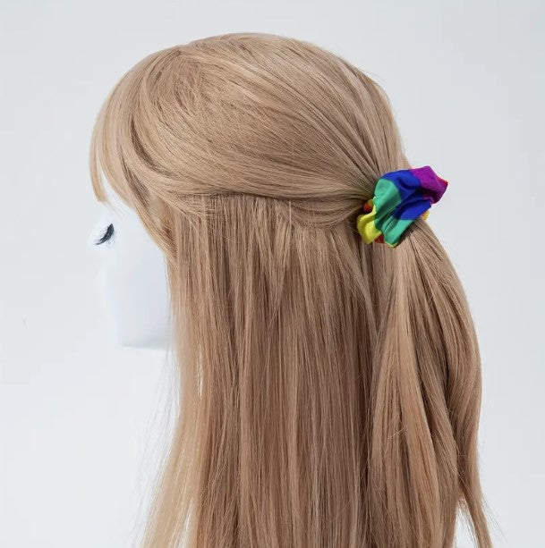 2 pcs Rainbow Floral Scrunchie Set