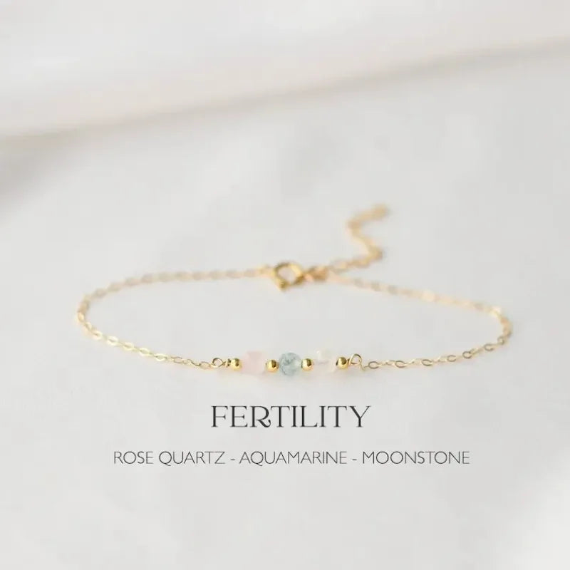 Fertility crystal rose quartz bracelet