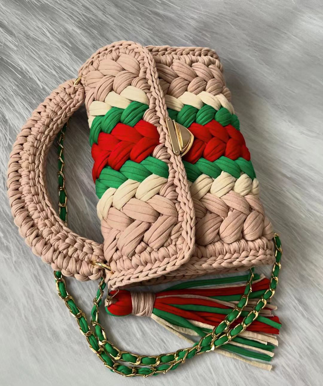 Crochet Handmade Bag with Tassel