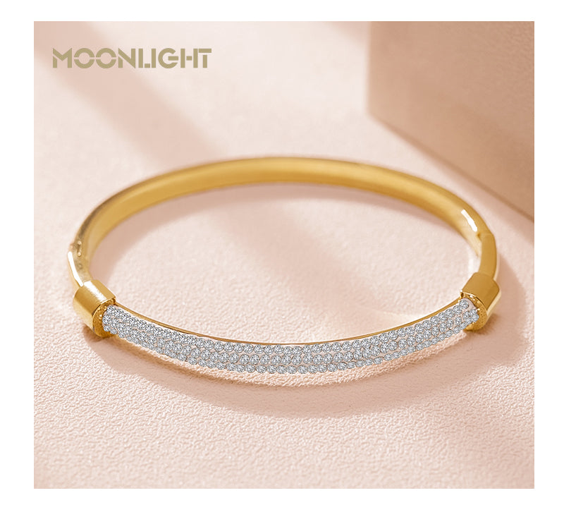 MOONLIGHT Fashion Cubic Zirconia Cuff Bangles for Women
