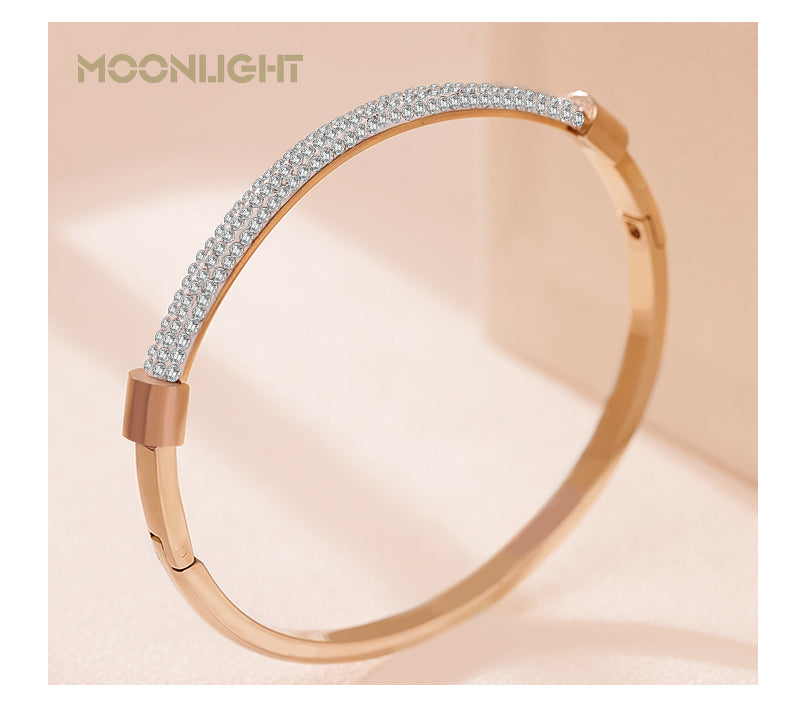 MOONLIGHT Fashion Cubic Zirconia Cuff Bangles for Women