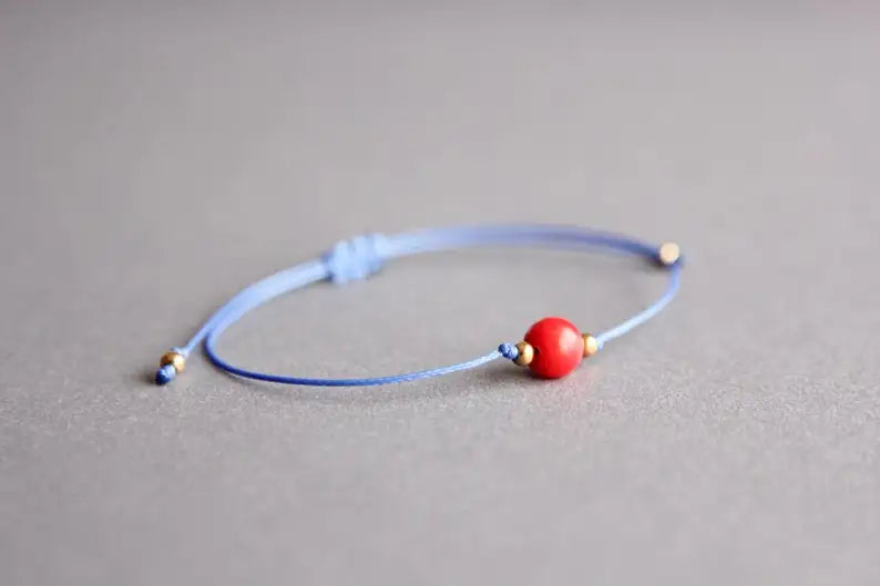 Red Coral Healing Crystal Intuition Bracelet