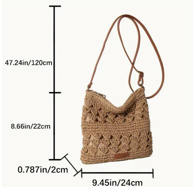 Chic Summer Straw Crossbody Lightweight Bag