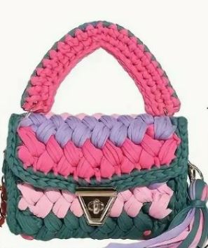 Women's Purses Fabric Woven Bag Summer Bright Color Splicing Chain Tassel Pure Handmade Crochet Bag Luxury Designer Handbag