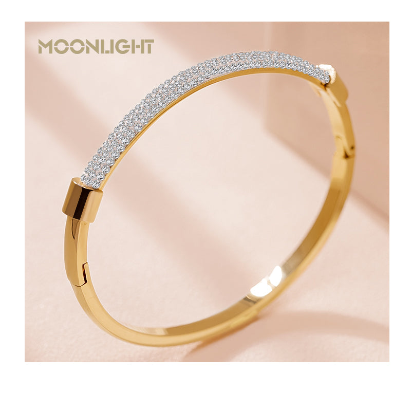 MOONLIGHT Fashion Cubic Zirconia Cuff Bangles for Women