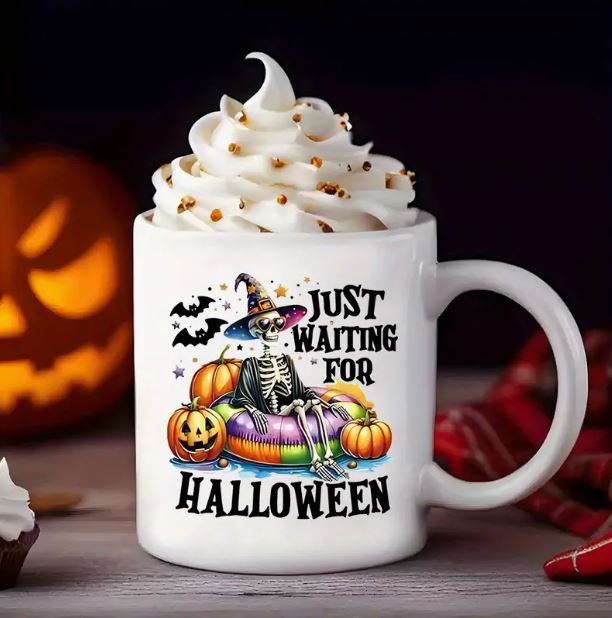 Halloween funny skull mug