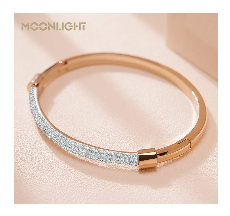 MOONLIGHT Fashion Cubic Zirconia Cuff Bangles for Women