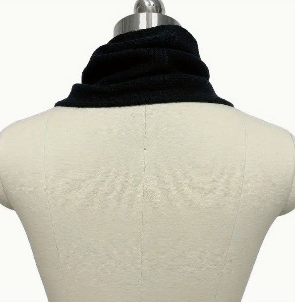 Vintage Flower Embroidered Knit Scarf, Elegant Hollow Out Cross Scarf Women's Autumn