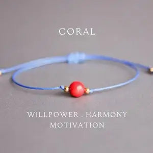 Red Coral Healing Crystal Intuition Bracelet