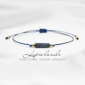 Lapis tubular crystal - Blue gem bracelet