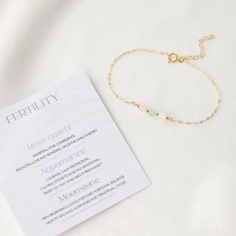 Fertility crystal rose quartz bracelet